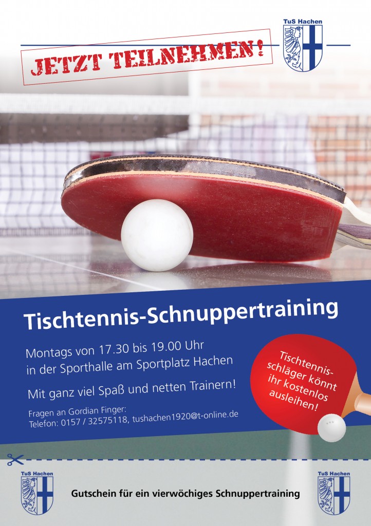 Flyer Tischtennis-Schnuppertraining 3 Ansicht